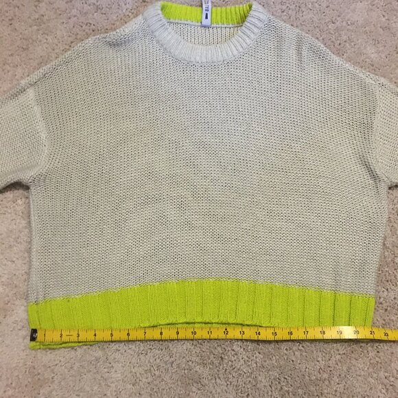 Design Lab Grey and Acid Yellow Slouchy Knit Sweater - Picture 11 of 13
